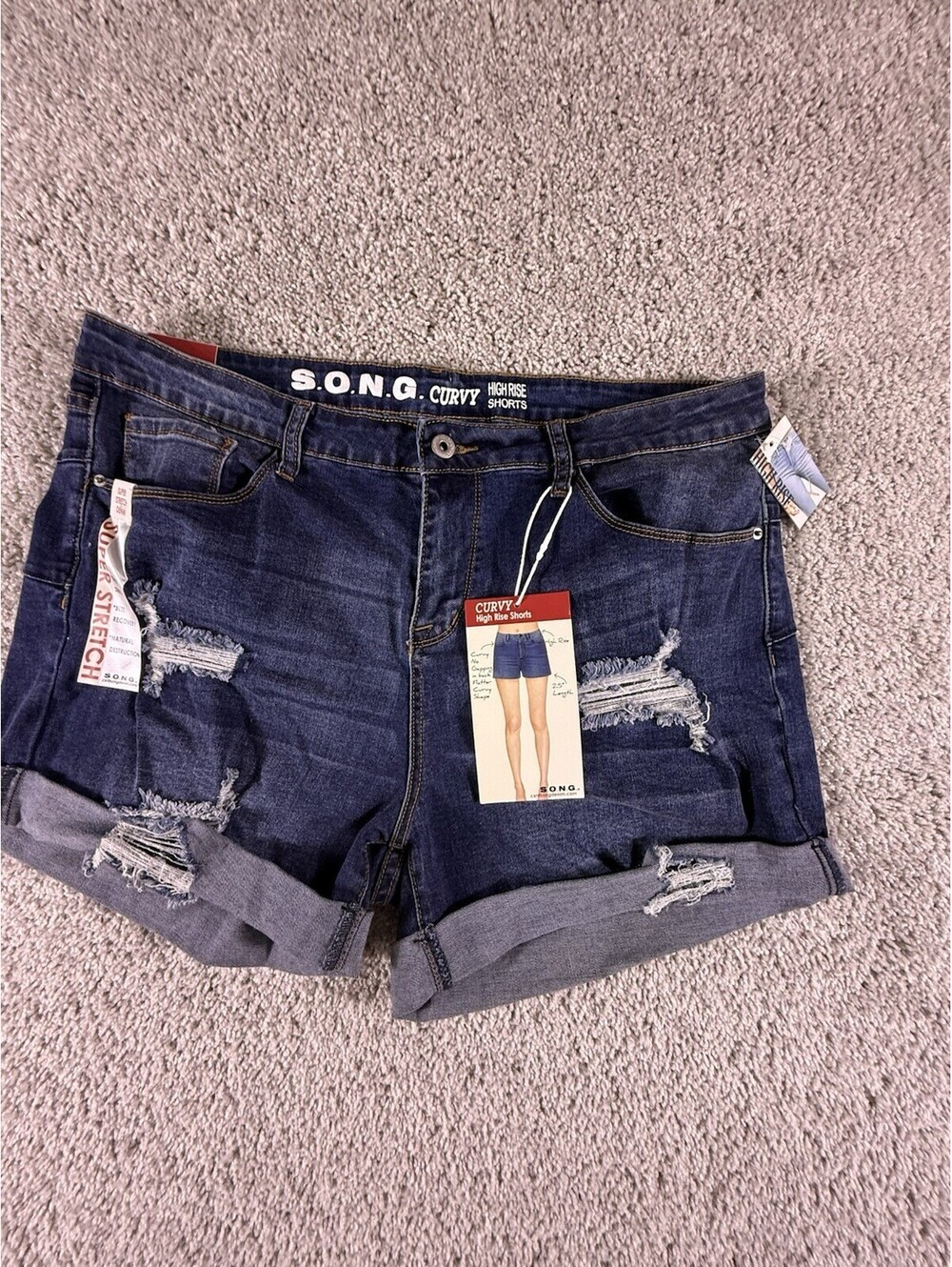 NWT Song Stretch Jean Shorts Size 33 Juniors